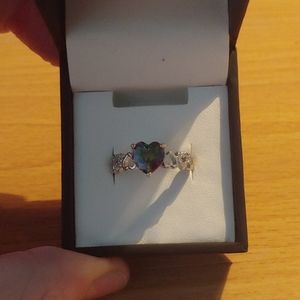 Mystic Topaz heart shaped ring